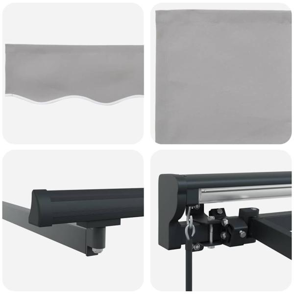 Einziehbare Markise Hellgrau 350x250 cm Gewebe