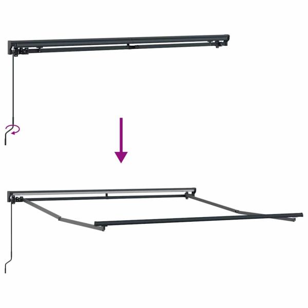 Einziehbare Markise Hellgrau 350x250 cm Gewebe