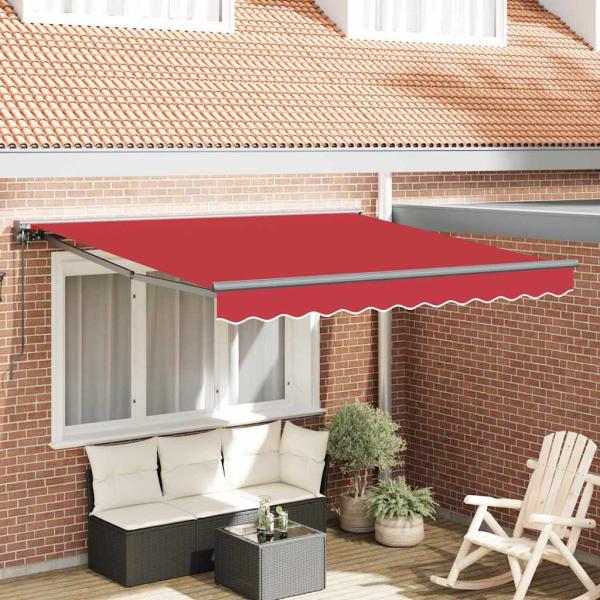 ARDEBO.de - Einziehbare Markise Rot 350x250 cm Gewebe