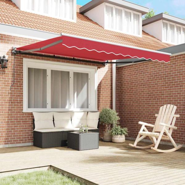 Einziehbare Markise Rot 350x250 cm Gewebe