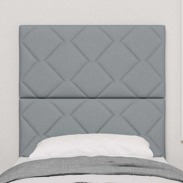 Kopfteil Argyle mit Kopfteil Hellgrau 80 cm Polyester, Holz