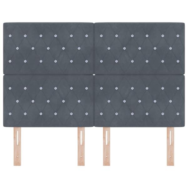 LED Kopfteil mit LED -Streifenleuchten Argyle mit Kopfteil Dunkelgrau 80 cm Samt