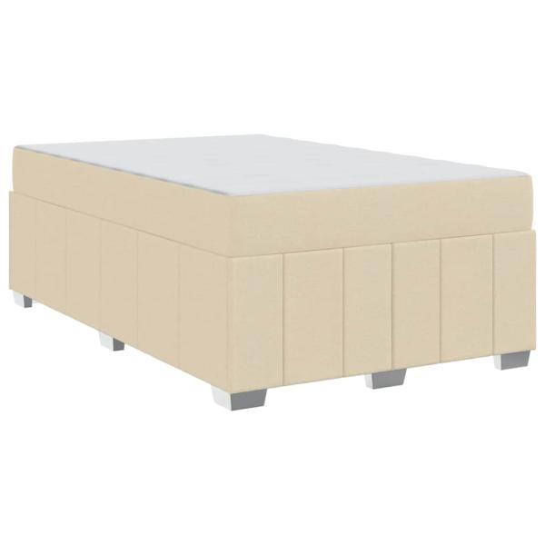 Bettgestell Creme 120 x 200 cm Stoff