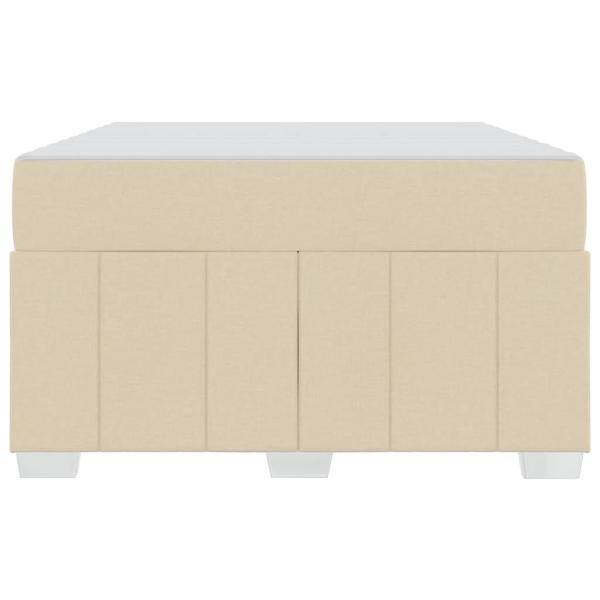 Bettgestell Creme 120 x 200 cm Stoff