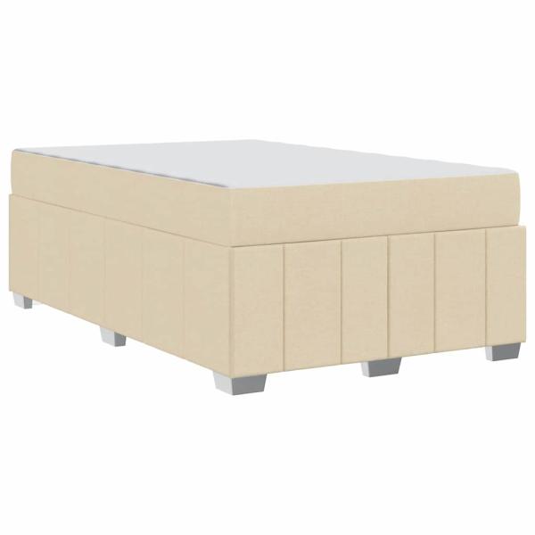 Bettgestell Creme 120 x 200 cm Stoff