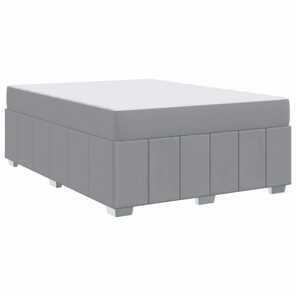 Bettgestell Hellgrau 140 x 200 cm Stoff