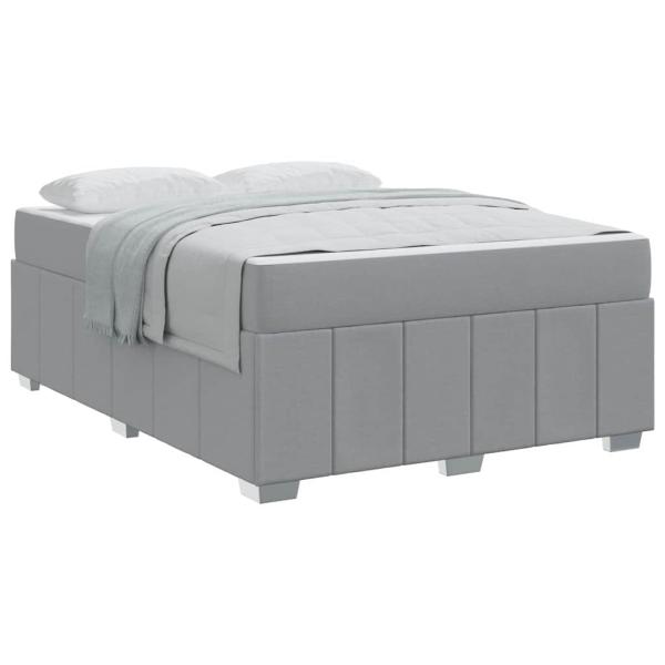 Bettgestell Hellgrau 140 x 200 cm Stoff