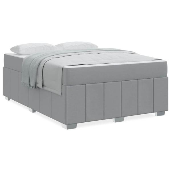Bettgestell Hellgrau 140 x 200 cm Stoff