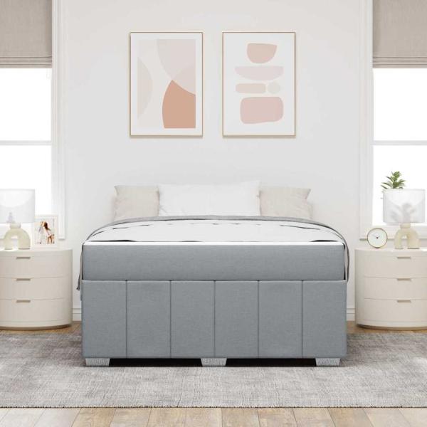 Bettgestell Hellgrau 140 x 200 cm Stoff