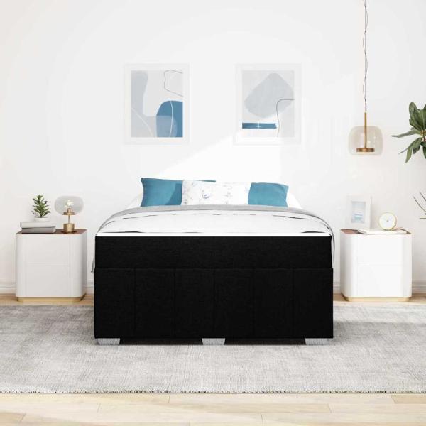 Bettgestell Schwarz 140 x 200 cm Stoff