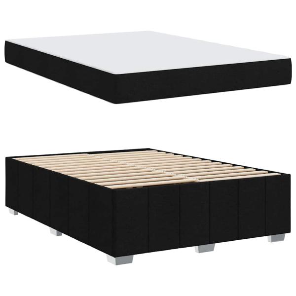 Bettgestell Schwarz 140 x 200 cm Stoff