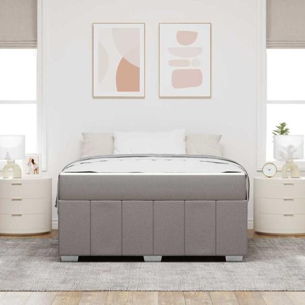 Bettgestell Taupe 140 x 200 cm Stoff