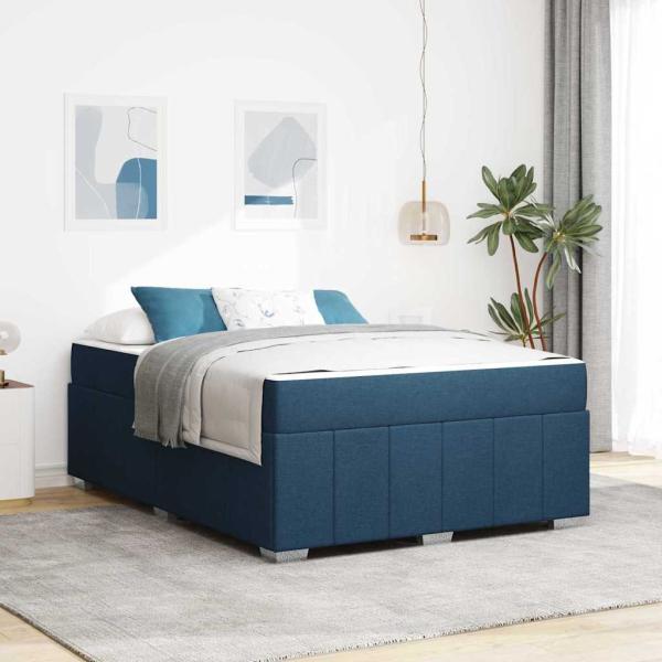 ARDEBO.de - Bettgestell Blau 140 x 200 cm Stoff