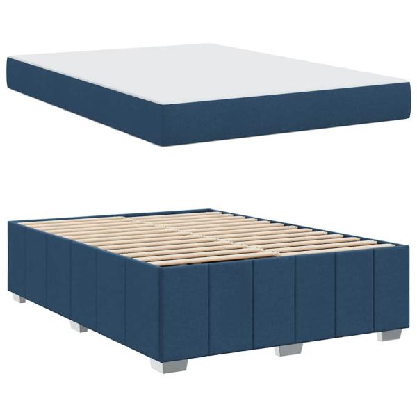 Bettgestell Blau 140 x 200 cm Stoff