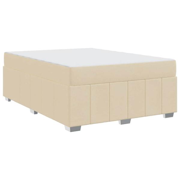 Bettgestell Creme 160 x 200 cm Stoff