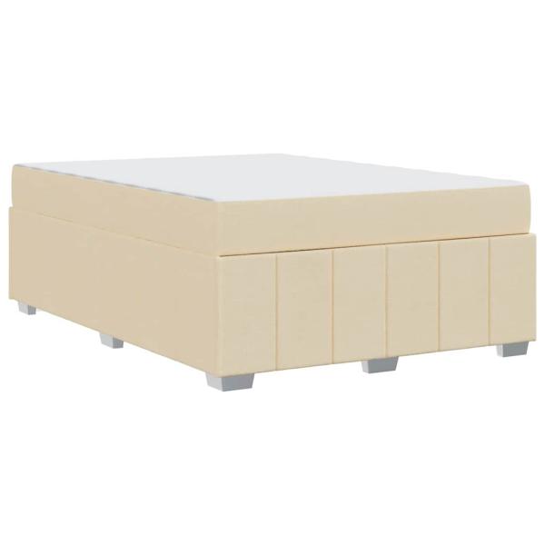 Bettgestell Creme 160 x 200 cm Stoff