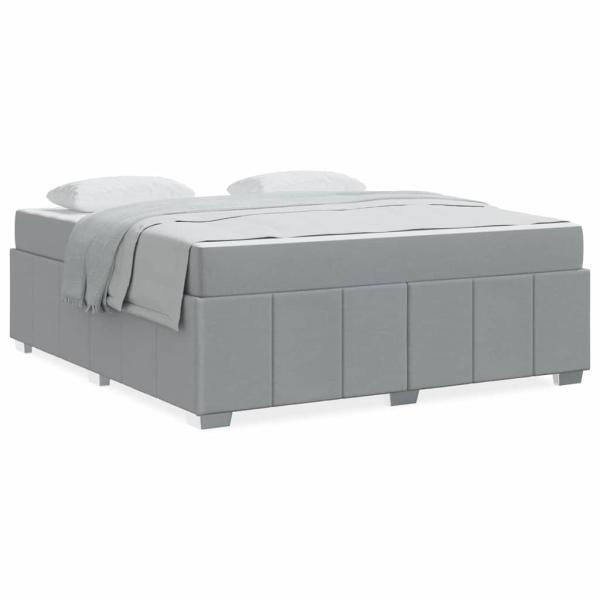 Bettgestell Hellgrau 180 x 200 cm Stoff