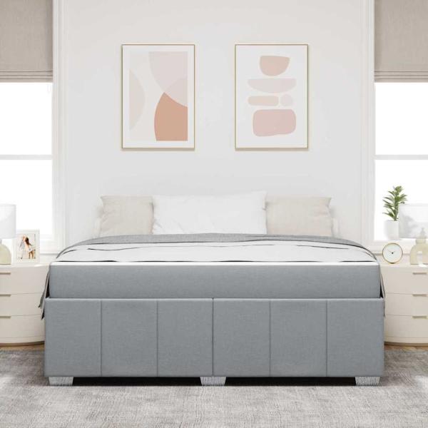 Bettgestell Hellgrau 180 x 200 cm Stoff