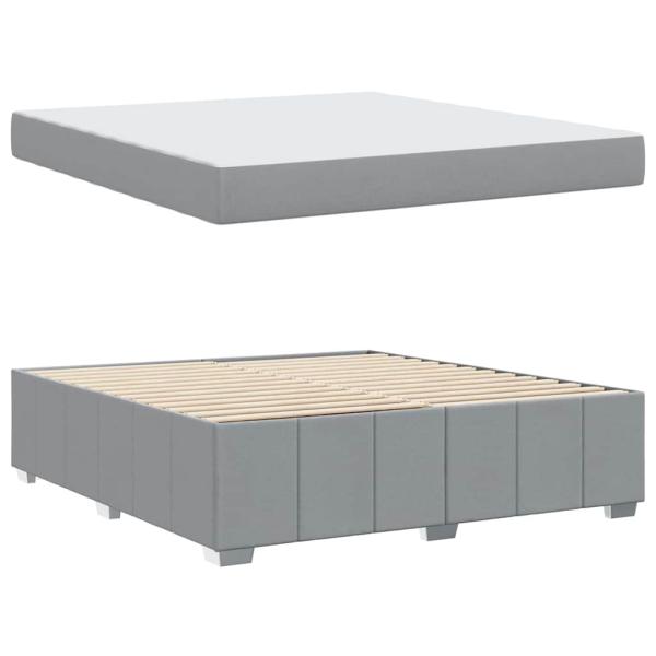 Bettgestell Hellgrau 180 x 200 cm Stoff