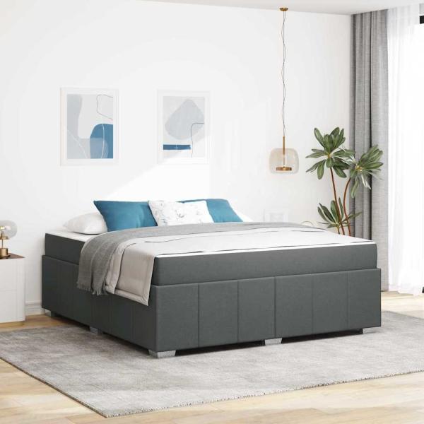ARDEBO.de - Bettgestell Dunkelgrau 180 x 200 cm Stoff