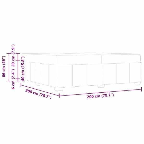 Bettgestell Dunkelbraun 200 x 200 cm Stoff