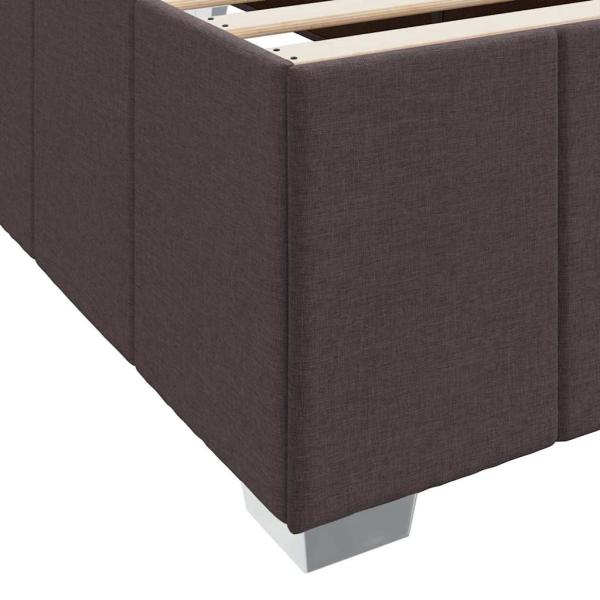 Bettgestell Dunkelbraun 200 x 200 cm Stoff