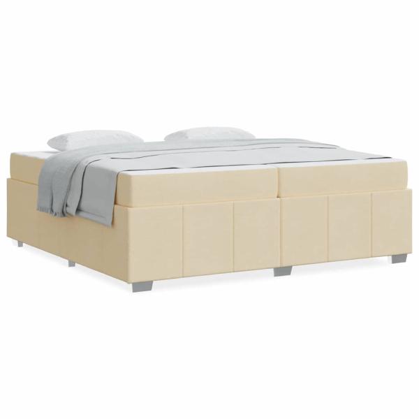 Bettgestell Creme 200 x 200 cm Stoff