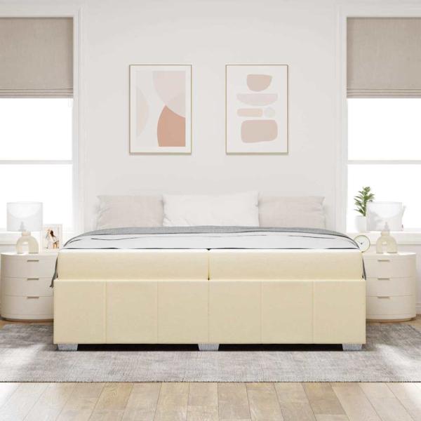 Bettgestell Creme 200 x 200 cm Stoff