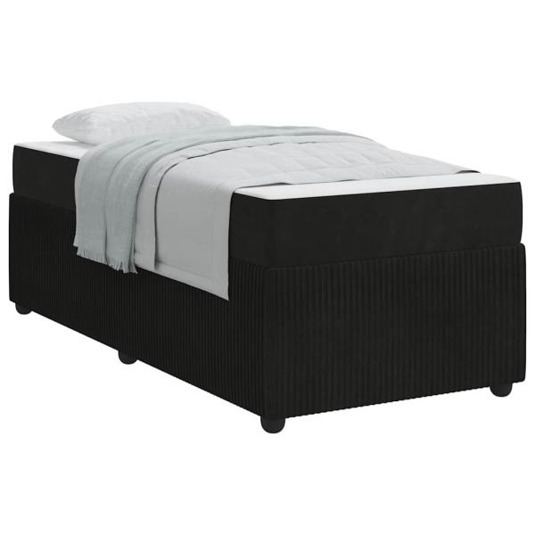 Bettgestell mit Matratze Sonstiges Schwarz 80 x 200 cm Samt