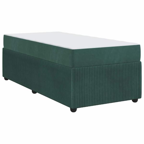 Bettgestell mit Matratze Sonstiges Dunkelgrün 80 x 200 cm Samt