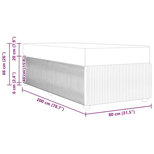 Bettgestell mit Matratze Sonstiges Dunkelgrün 80 x 200 cm Samt