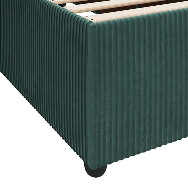 Bettgestell mit Matratze Sonstiges Dunkelgrün 80 x 200 cm Samt