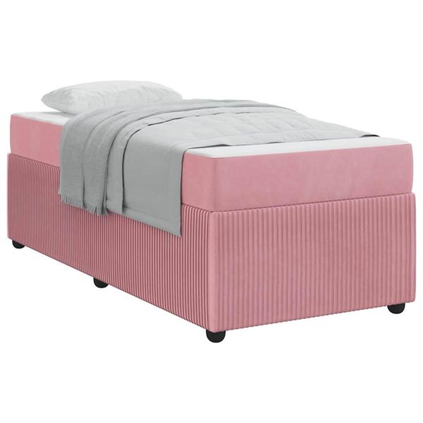 Bettgestell mit Matratze Sonstiges Rosa 90 x 190 cm Samt
