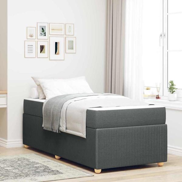 ARDEBO.de - Bettgestell Sonstiges Dunkelgrau 90 x 200 cm Stoff