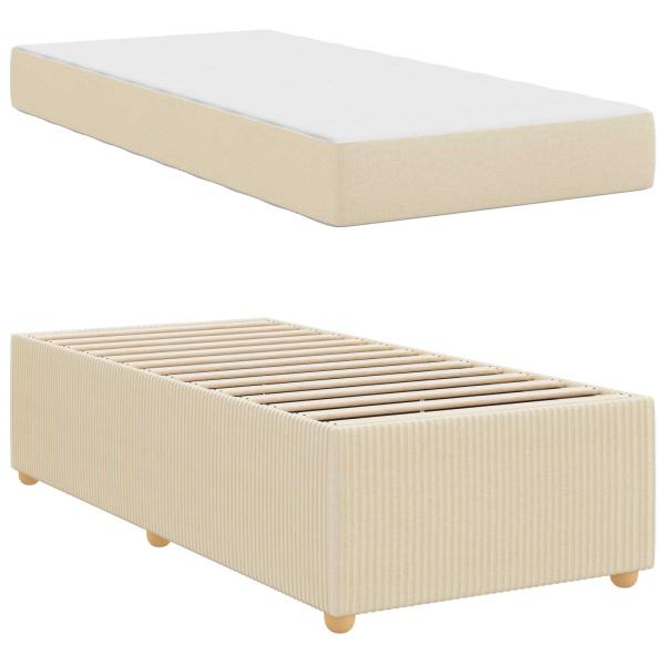 Bettrahmen Creme 90 x 200 cm Stoff