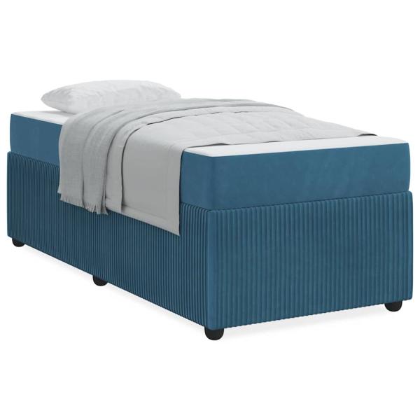 Bettgestell mit Matratze Sonstiges Blau 90 x 200 cm Samt