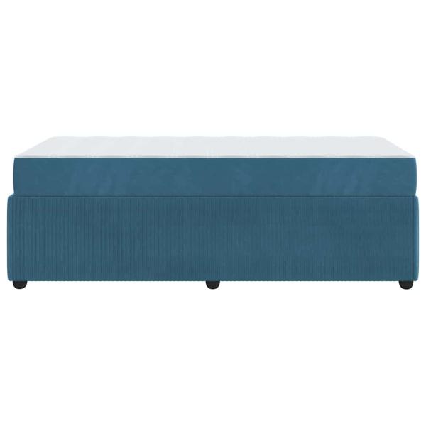 Bettgestell mit Matratze Sonstiges Blau 90 x 200 cm Samt