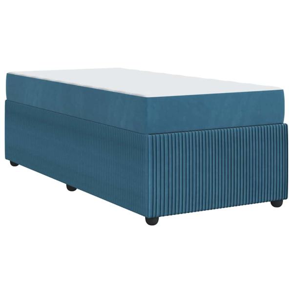 Bettgestell mit Matratze Sonstiges Blau 90 x 200 cm Samt