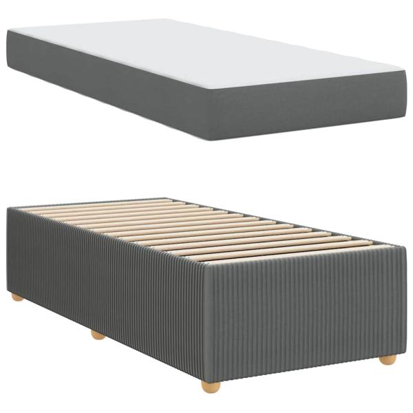 Bettgestell Sonstiges Dunkelgrau 100 x 200 cm Stoff