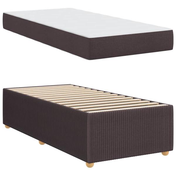 Bettgestell Sonstiges Dunkelbraun 100 x 200 cm Stoff
