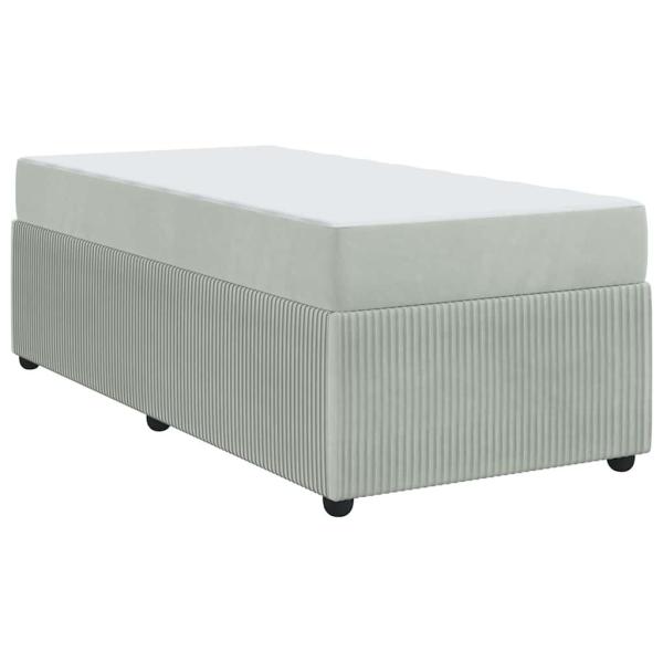 Bettgestell mit Matratze Sonstiges Hellgrau 100 x 200 cm Samt
