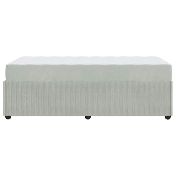 Bettgestell mit Matratze Sonstiges Hellgrau 100 x 200 cm Samt
