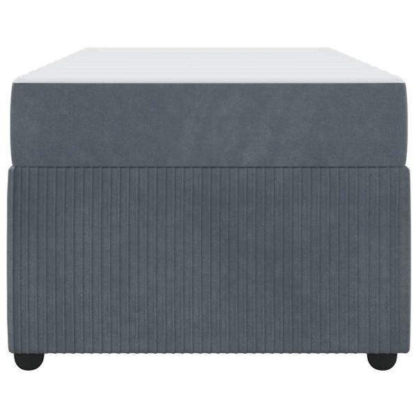 Bettgestell mit Matratze Sonstiges Dunkelgrau 100 x 200 cm Samt