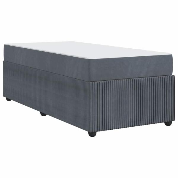 Bettgestell mit Matratze Sonstiges Dunkelgrau 100 x 200 cm Samt