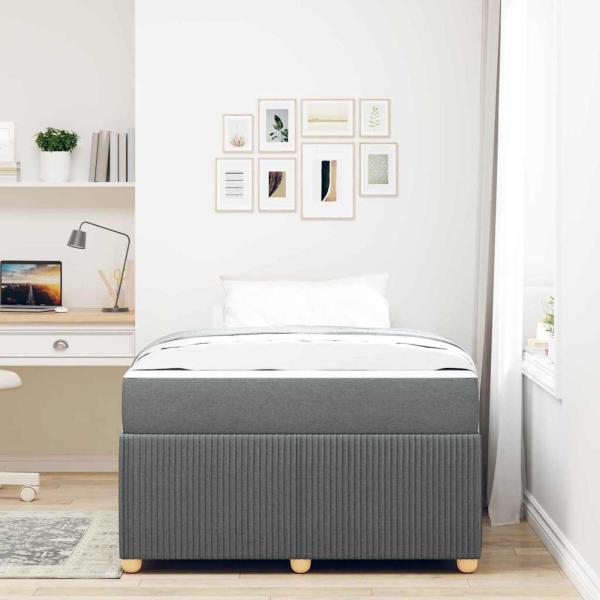 Bettgestell Sonstiges Dunkelgrau 120 x 190 cm Stoff