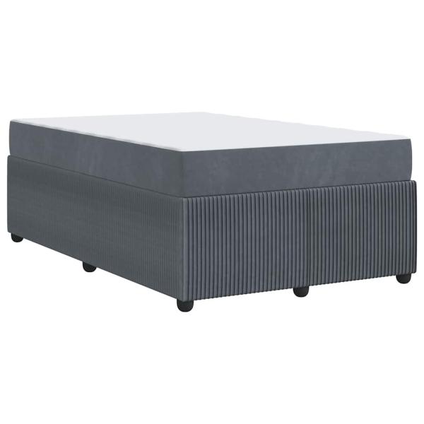 Bettgestell mit Matratze Sonstiges Dunkelgrau 120 x 190 cm Samt