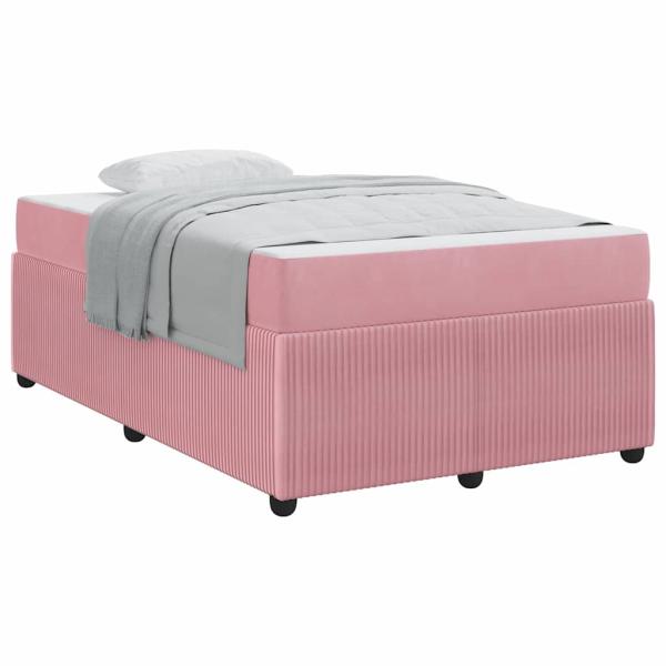 Bettgestell mit Matratze Sonstiges Rosa 120 x 190 cm Samt