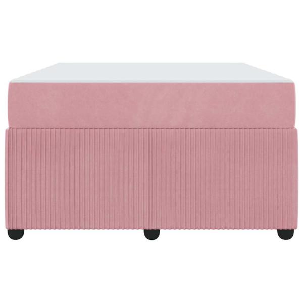 Bettgestell mit Matratze Sonstiges Rosa 120 x 190 cm Samt