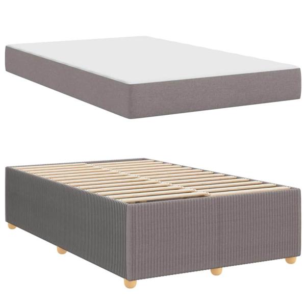 ARDEBO.de - Bettrahmen mit Matratze Taupe 120 x 200 cm Stoff