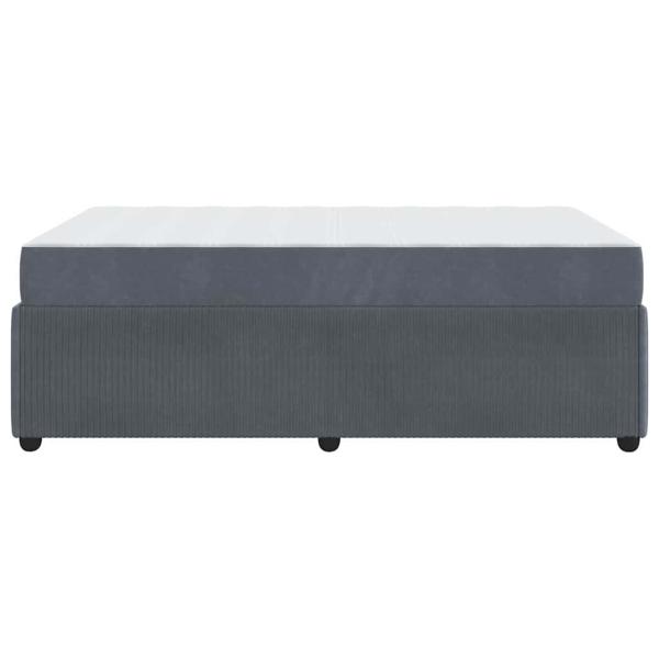 Bettgestell mit Matratze Sonstiges Dunkelgrau 120 x 200 cm Samt